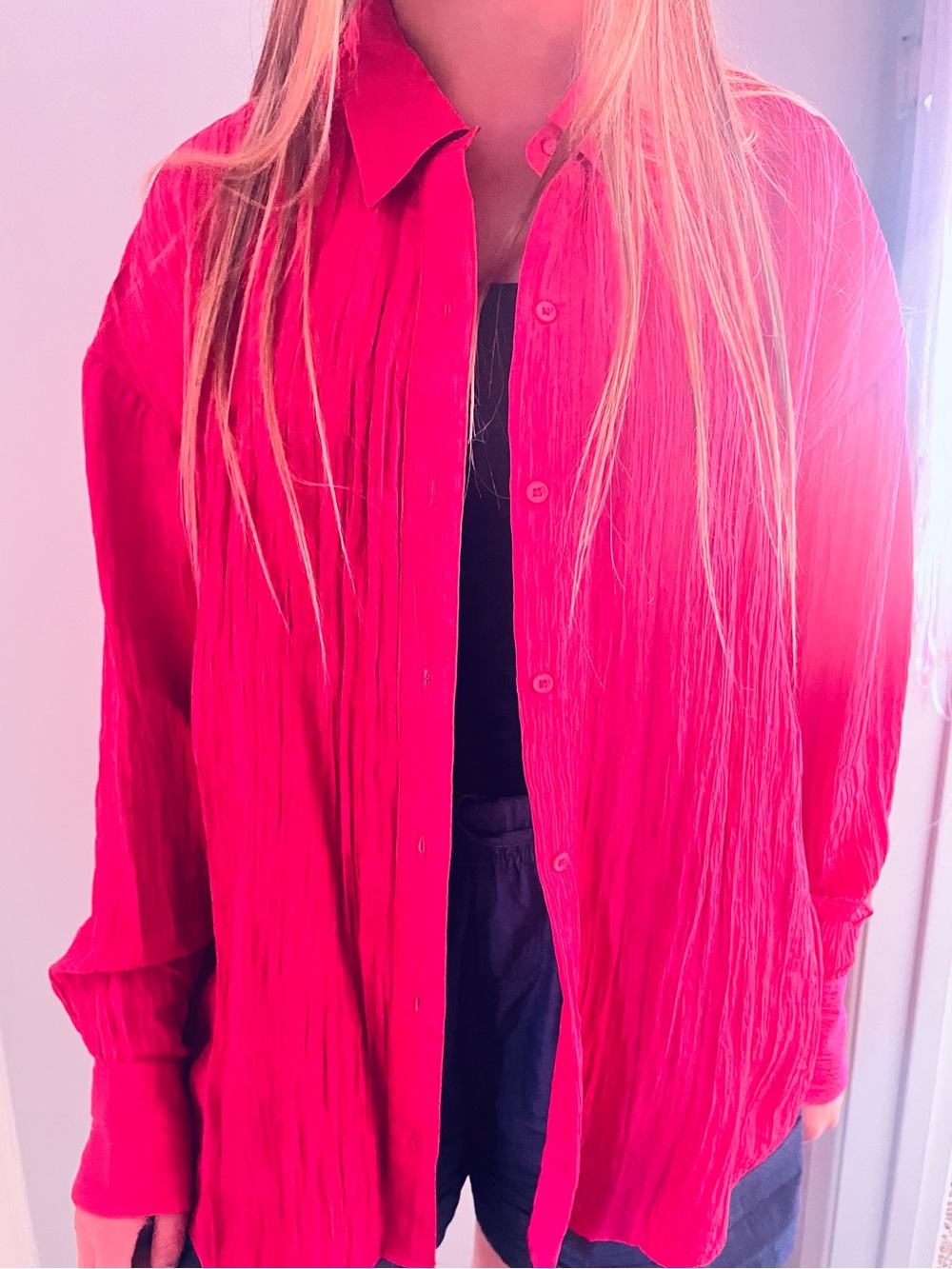 Magenta Crinkle Boyfriend Portofino